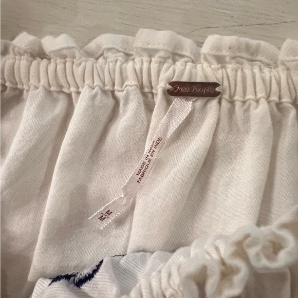 Free People White and Pink Smocked Blouse Boho - Picture 4 of 5